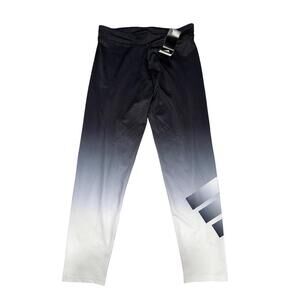 New Adidas Girls Aeroready Leggings Black White Sz L (14)